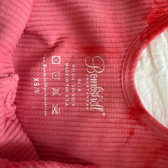 Bombshell Sportswear Red Ribbed Top - Picture 3 of 5